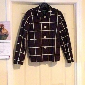 Ralph Lauren Windowpane Brown Day Jacket Size L